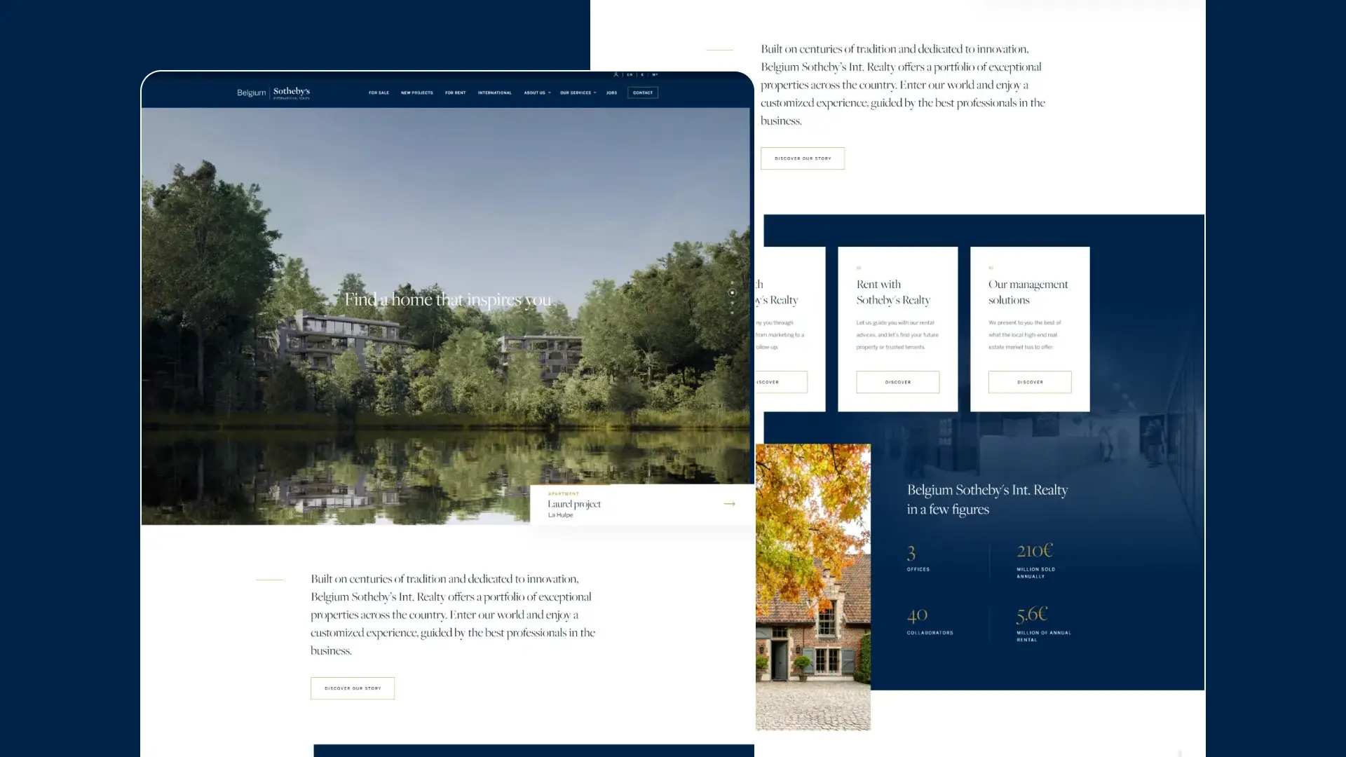 Pages d'accueil du site internet de l'agence immobilière Sotheby's