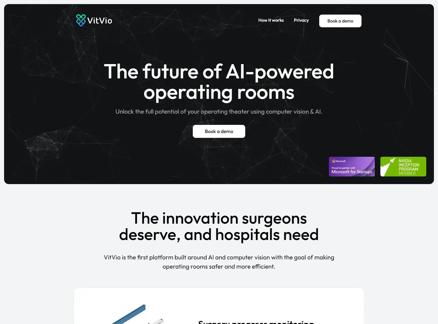 Page d'accueil du site internet de Vitvio